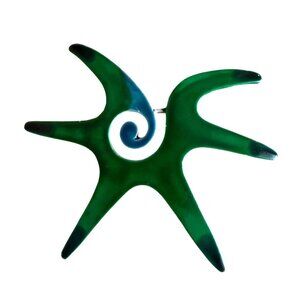 Artistic Handcrafted Starfish Brooch With Spiral Accent